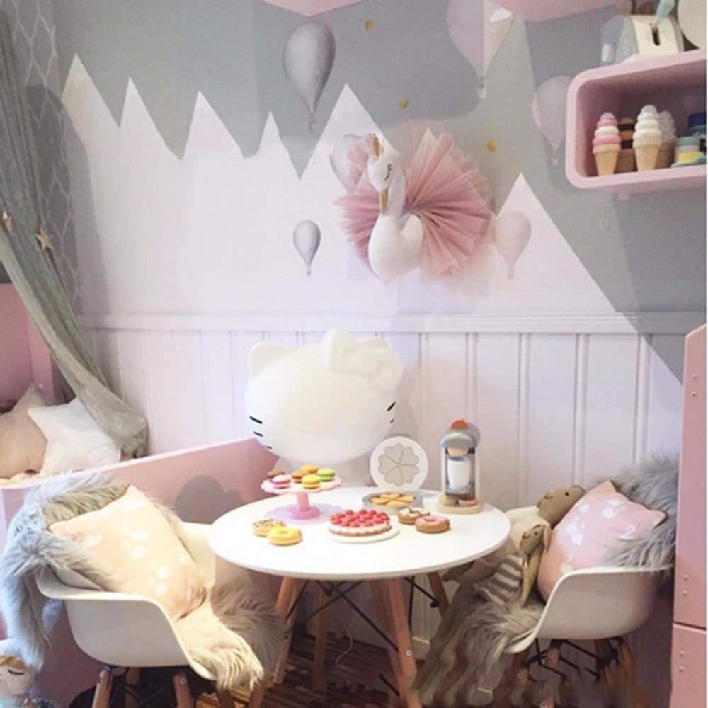 עיצוב חדרי ילדות ברבור, שעון קיר, פרפרים מדבקות לרכישה לייף דיזיין