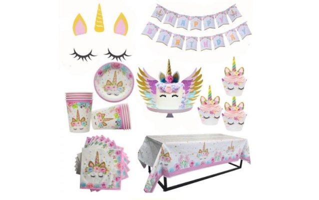 יום הולדת חד קרן רעיונות לעיצוב שולחן לילדים בלון בלונים הליום אוויר לילדות לייף-דיזיין להזמנה